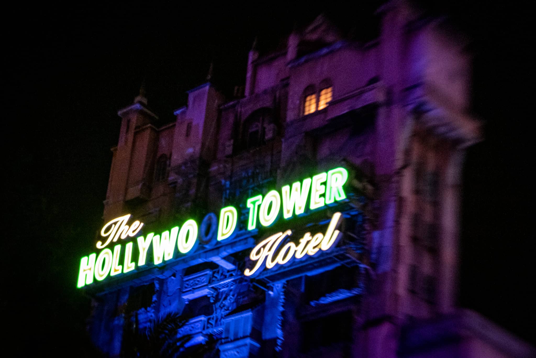 Hollywood Studios Tower of Terror at Night