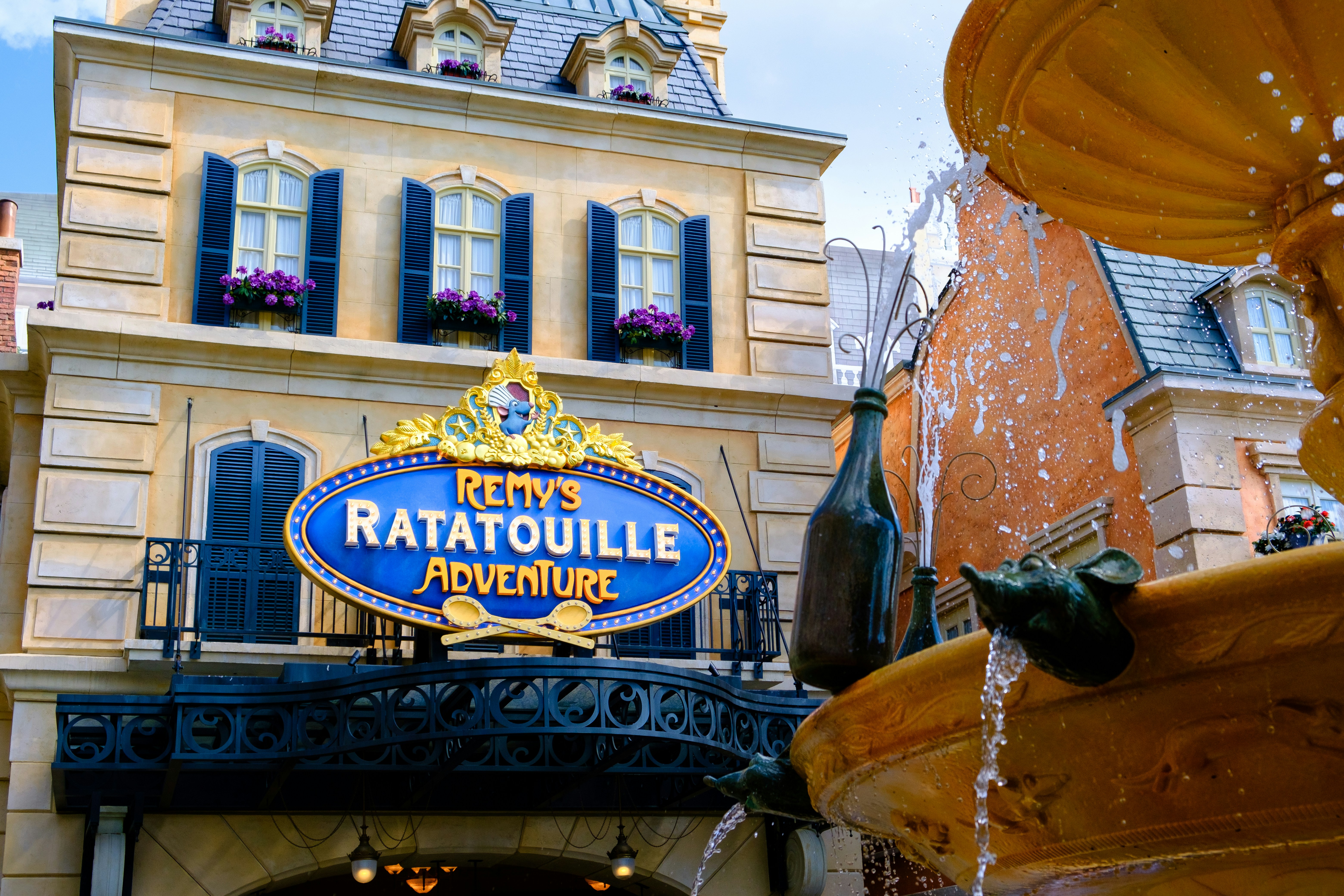Remy's Ratatouille Adventure exterior and France pavilion at EPCOT
