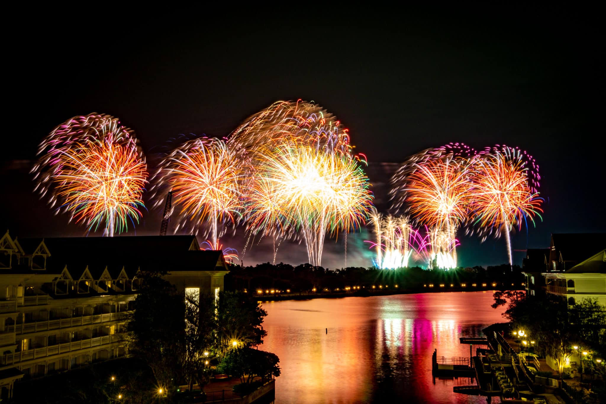 Grand Floridian with fireworks