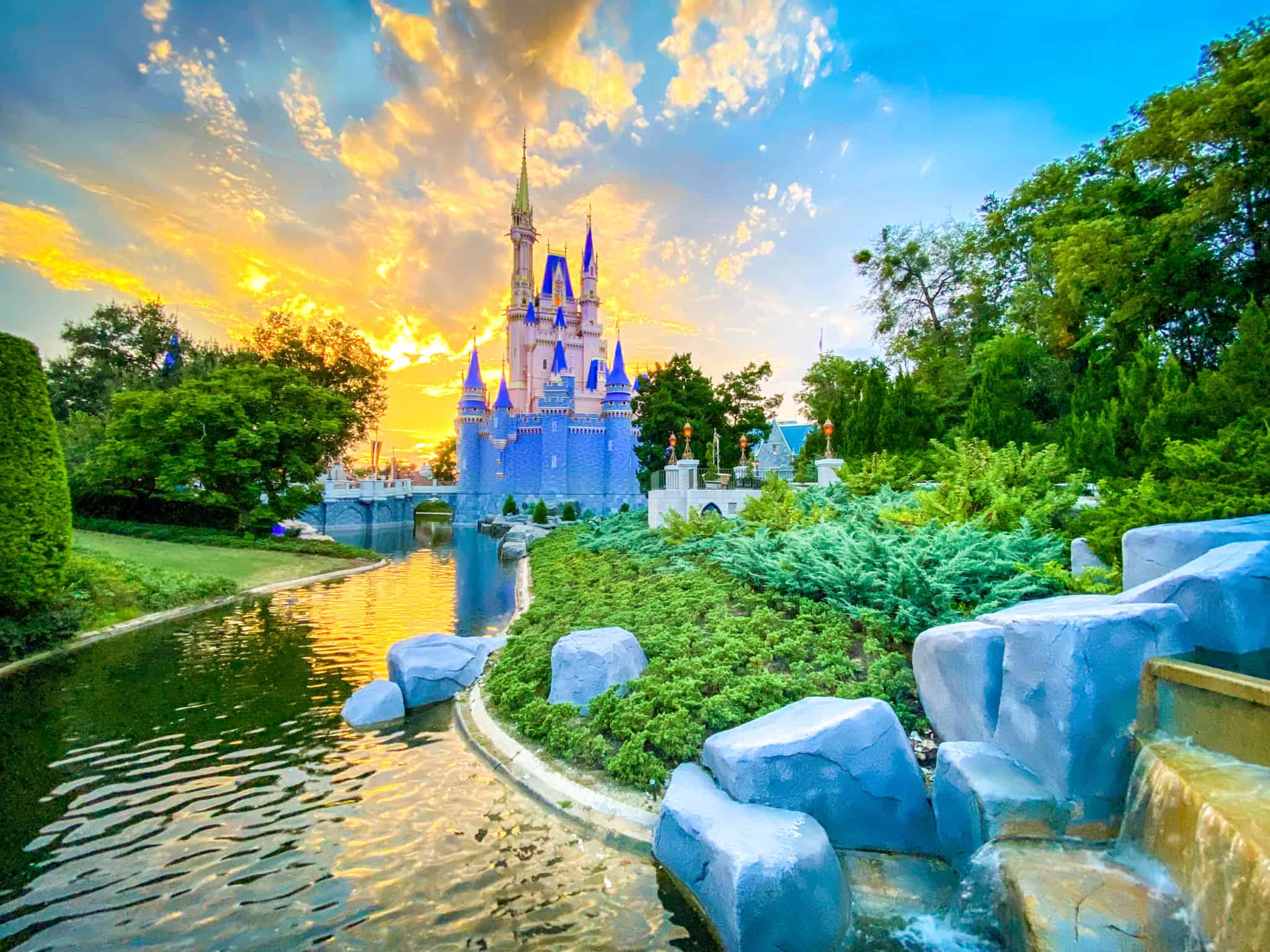 Magic Kingdom Cinderella Castle at sunset